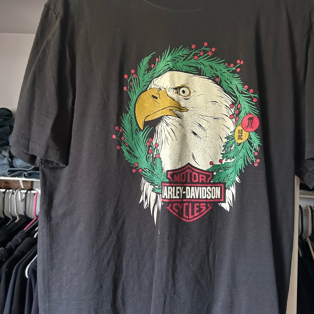 Harley-Davidson Black Short Sleeve Tee with Eagle Graphic